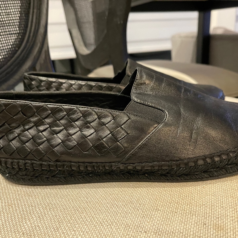BOTTEGA VENETA MENS LEATHER ESPADRILLES